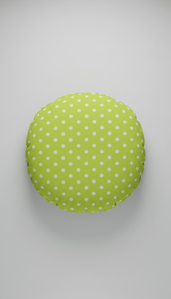 Lime Green Polka Dot Decorative Cushion