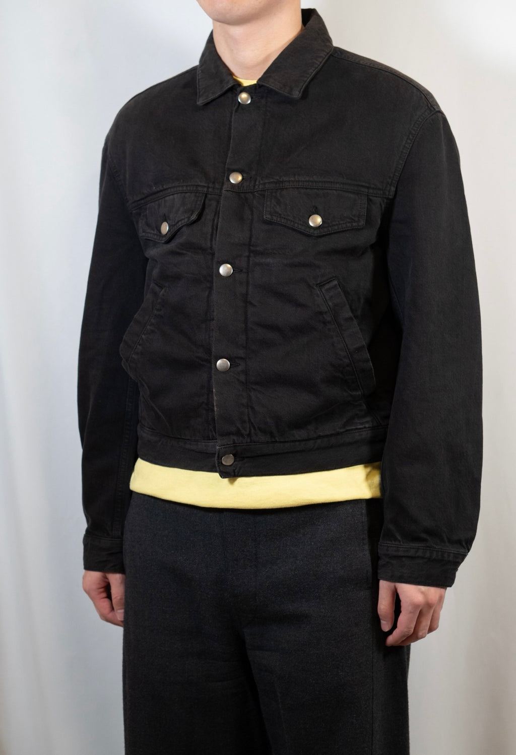 ann demeulemeester black denim jacket