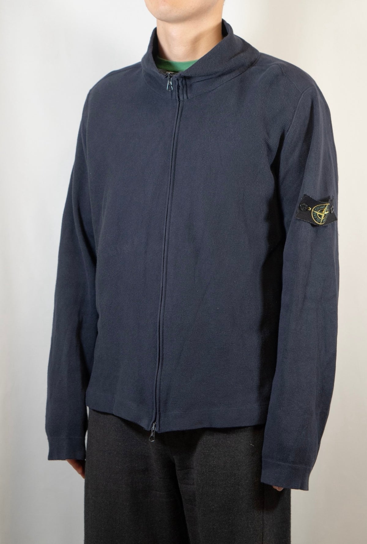 stone island zip cardigan