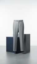 Structured Wool Trousers in Soft Silver