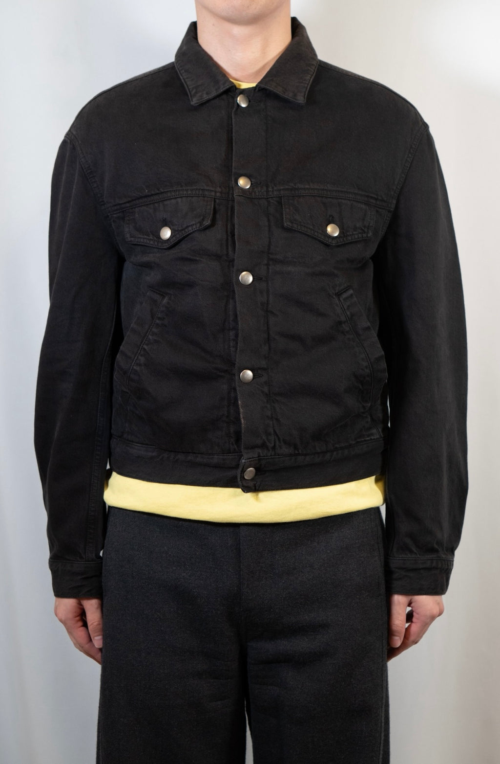 ann demeulemeester black denim jacket
