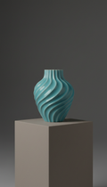 Cerulean Ripple Ceramic Vase