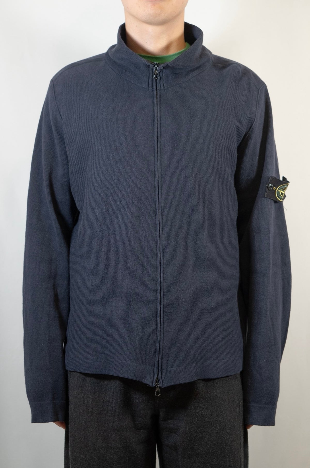 stone island zip cardigan