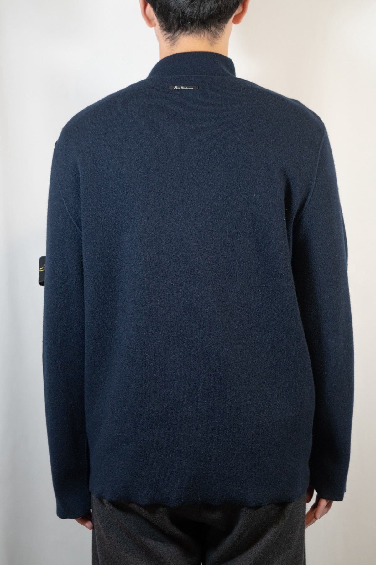 stone island cashmere reversible zip cardigan