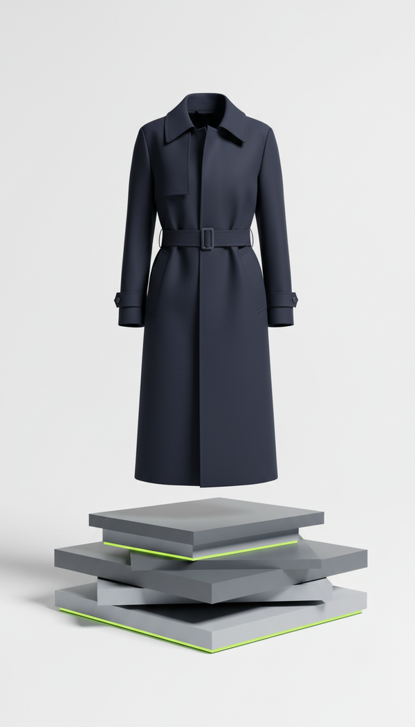 Technical Trench Coat in Deep Navy